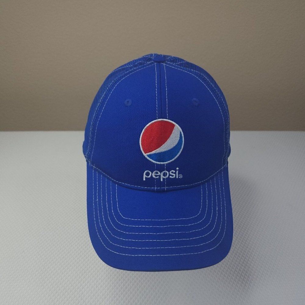 Pepsi Baseball Cap Mesh With Front Logo Adjustable Snapback Blue NEW